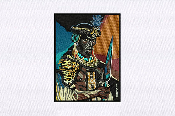African Warrior Design: A Bold Embroidery Choice