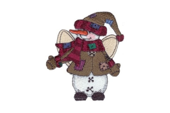 Angelic Snowman Brownie: A Festive Embroidery Delight