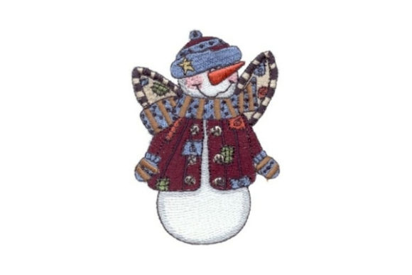 Angelic Snowman Patches for Winter Embroidery