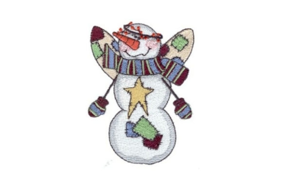 Angelic Snowman Twinkle: A Winter Embroidery Delight