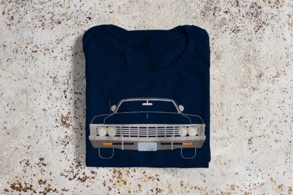 Classic Muscle Car: A Timeless Embroidery Design