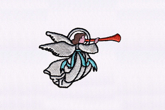 Horn Blowing Angle: A Charming Embroidery Design