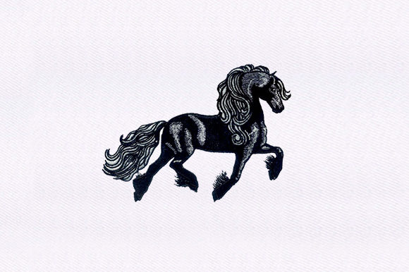 Stunning Embroidery: Beautiful Black Horse
